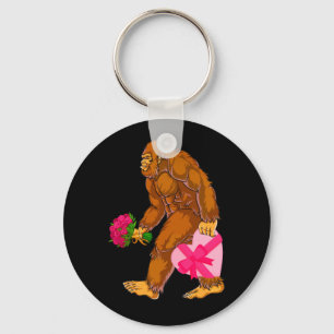 Bigfoot Sasquatch Funny Valentines Day Love Keychain
