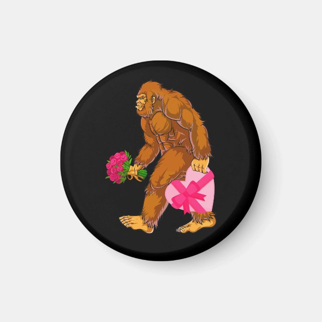 Bigfoot Sasquatch Funny Valentines Day Love Magnet (Front)