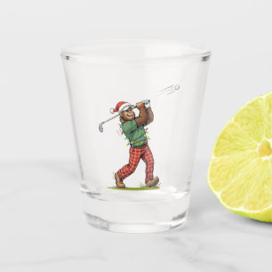 Bigfoot Sasquatch Golf Christmas 2026 Holiday Shot Glass