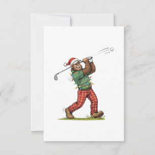 Bigfoot Sasquatch Golf Christmas 2026 Holiday   Thank You Card
