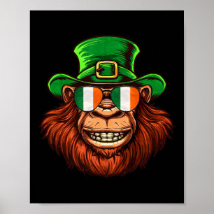 Bigfoot Sasquatch Happy St Patricks Day  Poster