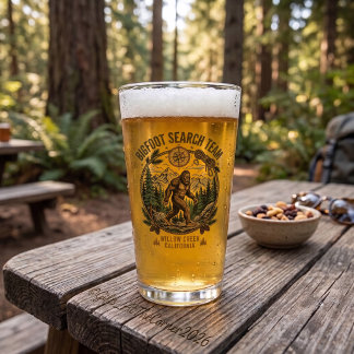 Bigfoot Sasquatch Hiking Search Team Glass