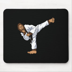 Bigfoot Sasquatch Karate Taekwondo Kickboxing Kara Mouse Pad