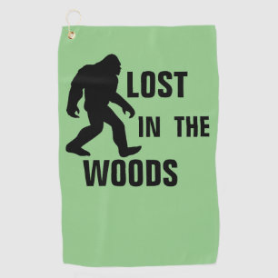 BIGFOOT / Sasquatch : LOST IN THE WOODS Golf Towel