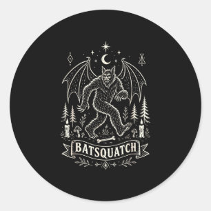Bigfoot sasquatch lover cryptid spooky halloween classic round sticker