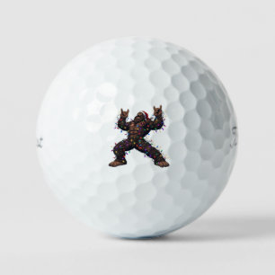 Bigfoot Sasquatch Merry Metal Christmas Rock Golf Balls