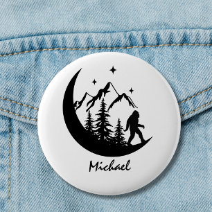 BigFoot Sasquatch Moon Forest Mountains Custom  2 Inch Round Button
