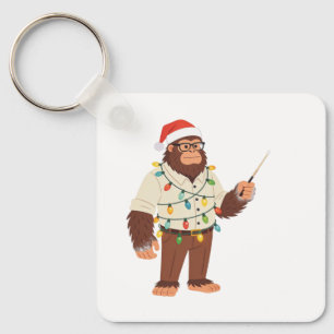 Bigfoot Sasquatch Nurse Christmas Nursing Keychain