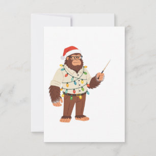 Bigfoot Sasquatch Nurse Christmas Nursing  Thank You Card