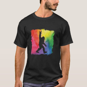Bigfoot Sasquatch Peace Big Foot Squatch Colourful T-Shirt