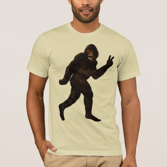 Bigfoot Sasquatch Peace Sign T-Shirt