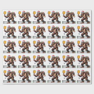 Bigfoot Sasquatch Pickleball Christmas 2026   Wrapping Paper