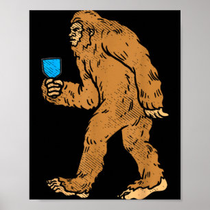 Bigfoot sasquatch pickleball paddle pickle ball poster