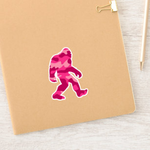 Bigfoot Sasquatch Pink Camo  Sticker