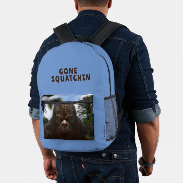 BIGFOOT SASQUATCH PORTRAIT PRINTED BACKPACK (Insitu (Model))