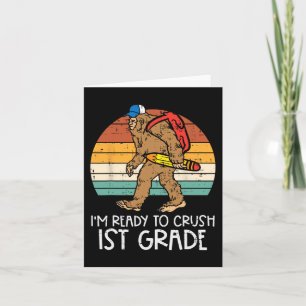 Bigfoot Sasquatch Ready To Crush 1st Grade First D Card
