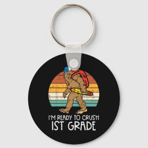 Bigfoot Sasquatch Ready To Crush 1st Grade First D Keychain