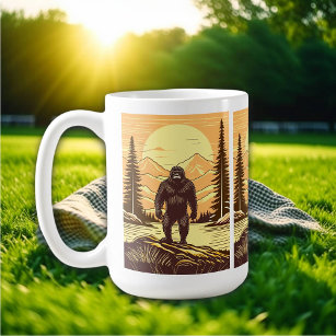 Bigfoot Sasquatch Retro Art Coffee Mug
