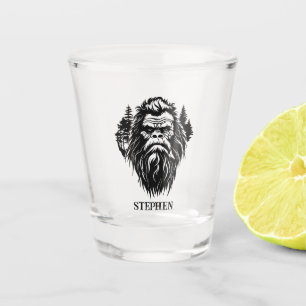Bigfoot Sasquatch Rustic Personalized Name Shot Glass