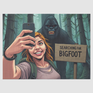 Bigfoot Sasquatch Selfie Decoupage Tissue Paper