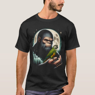 Bigfoot Sasquatch Senegal Parrot Owner Lover Full T-Shirt