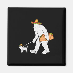 Bigfoot Sasquatch Taco Chihuahua Funny Cinco De Ma Magnet