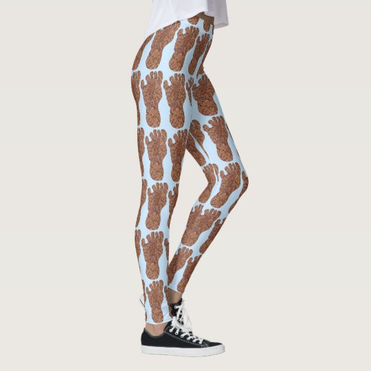Bigfoot Sasquatch Track Squatchy Pattern Fashion Leggings
