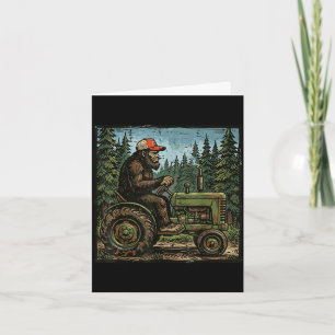 Bigfoot sasquatch tractor funny farm farmer men card