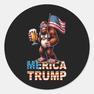 Bigfoot Sasquatch Trump Biden 2024 Pre Election 4t Classic Round Sticker