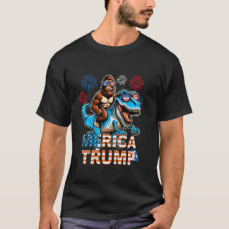 Bigfoot Sasquatch Trump Biden 2024 Presidential El T-Shirt