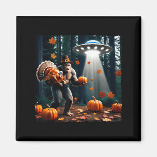 Bigfoot Sasquatch Turkey Ufos Funny Thanksgiving D Magnet