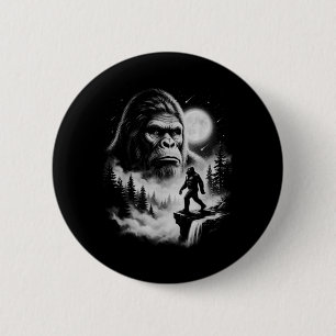Bigfoot Sasquatch Vintage Howling at Moon Forest 2 Inch Round Button