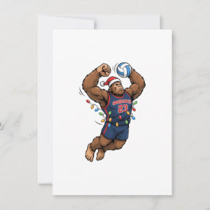 Bigfoot Sasquatch Volleyball Christmas Sport Thank You Card