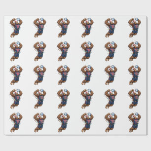 Bigfoot Sasquatch Volleyball Christmas Sport  Wrapping Paper