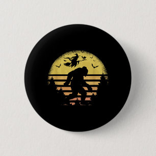 Bigfoot Sasquatch Witch Black Cat Full Moon Bats 2 Inch Round Button
