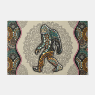 Bigfoot Sasquatch Yeti Themed Mat, Fun Bigfoot Doormat