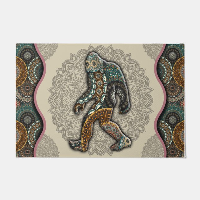 Bigfoot Sasquatch Yeti Themed Mat, Fun Bigfoot  Doormat (Front)