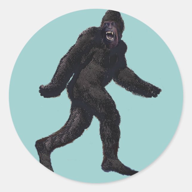 Bigfoot Sasquatch Yetti Classic Round Sticker (Front)