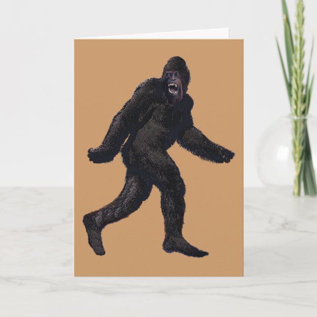 Bigfoot Sasquatch Yetti Holiday Card (Front)