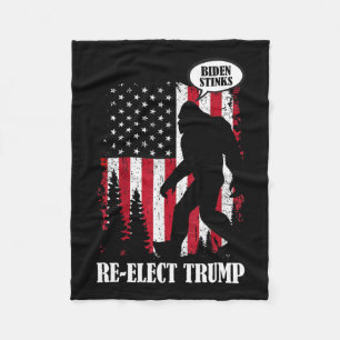 Bigfoot Says Biden Stinks  Fleece Blanket
