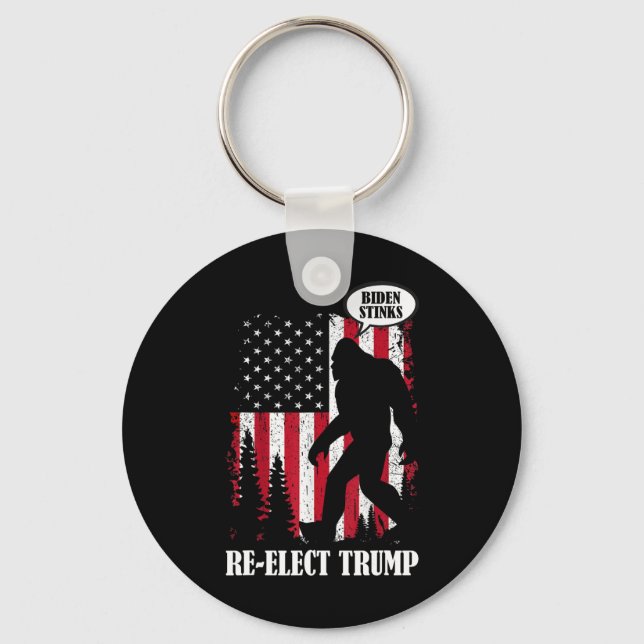 Bigfoot Says Biden Stinks  Keychain (Front)