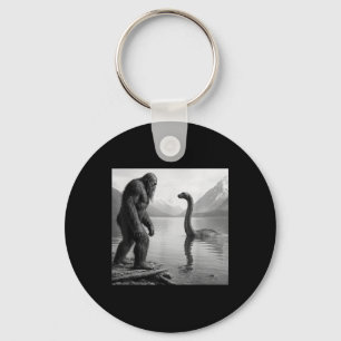Bigfoot Selfie With Loch Ness Monster Gifts Men Wo Keychain
