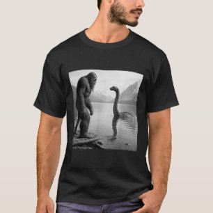 Bigfoot Selfie With Loch Ness Monster Gifts Men Wo T-Shirt