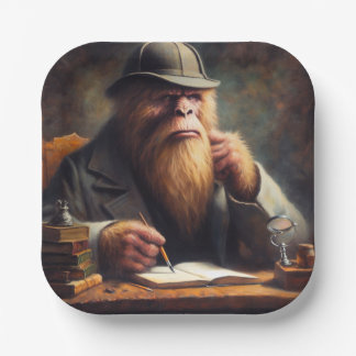 Bigfoot Sherlock Holmes Paper Plate