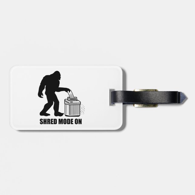 Bigfoot Shred Mode On Luggage Tag (Back Horizontal)