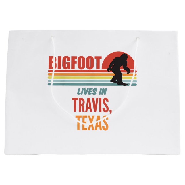Bigfoot Sighting In Travis Texas  Large Gift Bag (Front)