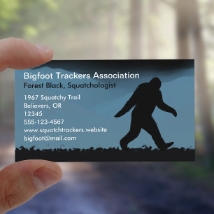 Bigfoot Silhouette at Night Business Card