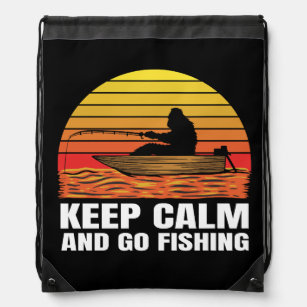 bigfoot silhouette boat ride and fishing drawstring bag