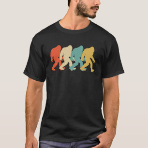 Bigfoot Silhouette Retro Pop Art Sasquatch Graphic T-Shirt