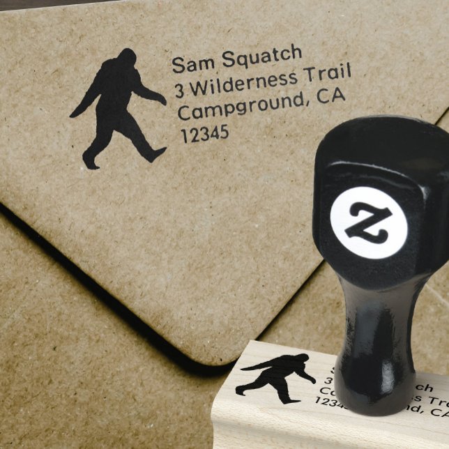 Bigfoot Silhouette Sasquatch Return Address Rubber Stamp (Creator Uploaded)